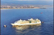 Aerial view of the Radiance of the Seas off Wollongong