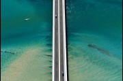 Aerial view of Windang Bridge over Lake Illawarra