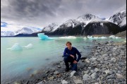 At Tasman Glacier, New Zealand 