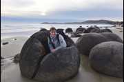 At the Moeraki Boulders, New Zealand 