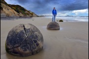 At the Moeraki Boulders, New Zealand 